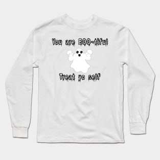 Halloween Ghost You Are BOO-tiful, treat yo’ self! Black Colour Long Sleeve T-Shirt